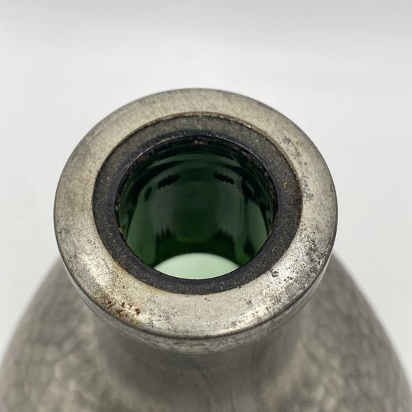 Royal Holland Daalderop Pewter Overlay & Green Glass Decanter bottle w/Stopper V - Picture 5 of 16